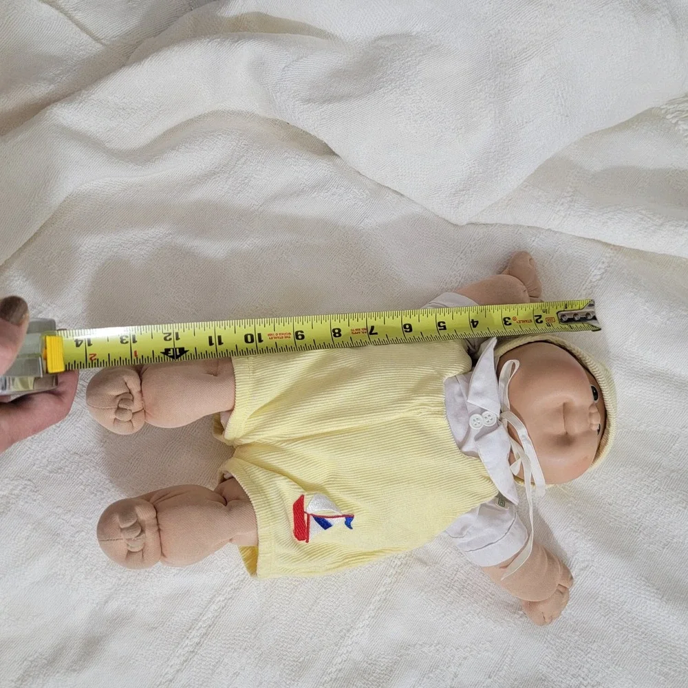 VTG 1984 Cabbage Patch Kids‎ Preemie Doll HM #4 Yarn Hair Tuft Sailboat Corduroy